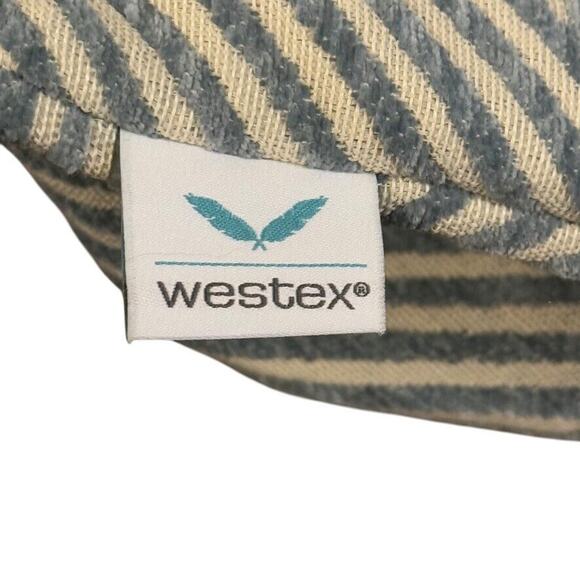 Westex Blue Textured Velvet Throw Accent Pillow Cover Case Zip Close Square 20" - Picture 11 of 12